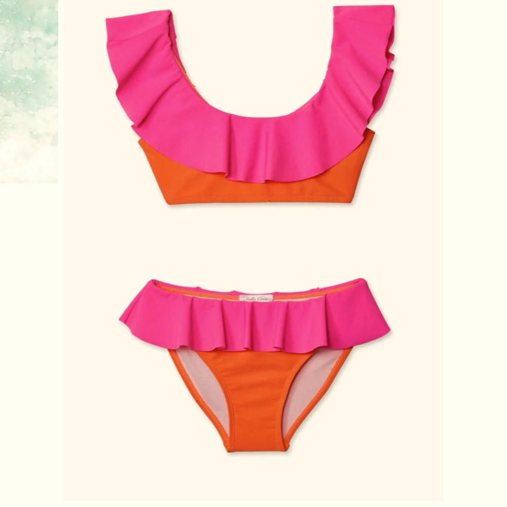 Girls Swimsuit Stella Cove Neon Pink and Orange